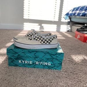 Cream and Plaid Vans